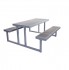 PH7227GRBL-Aegean Aluminum and Wood Composite Outdoor Commercial Bar Patio Restaurant Picnic Table Bench